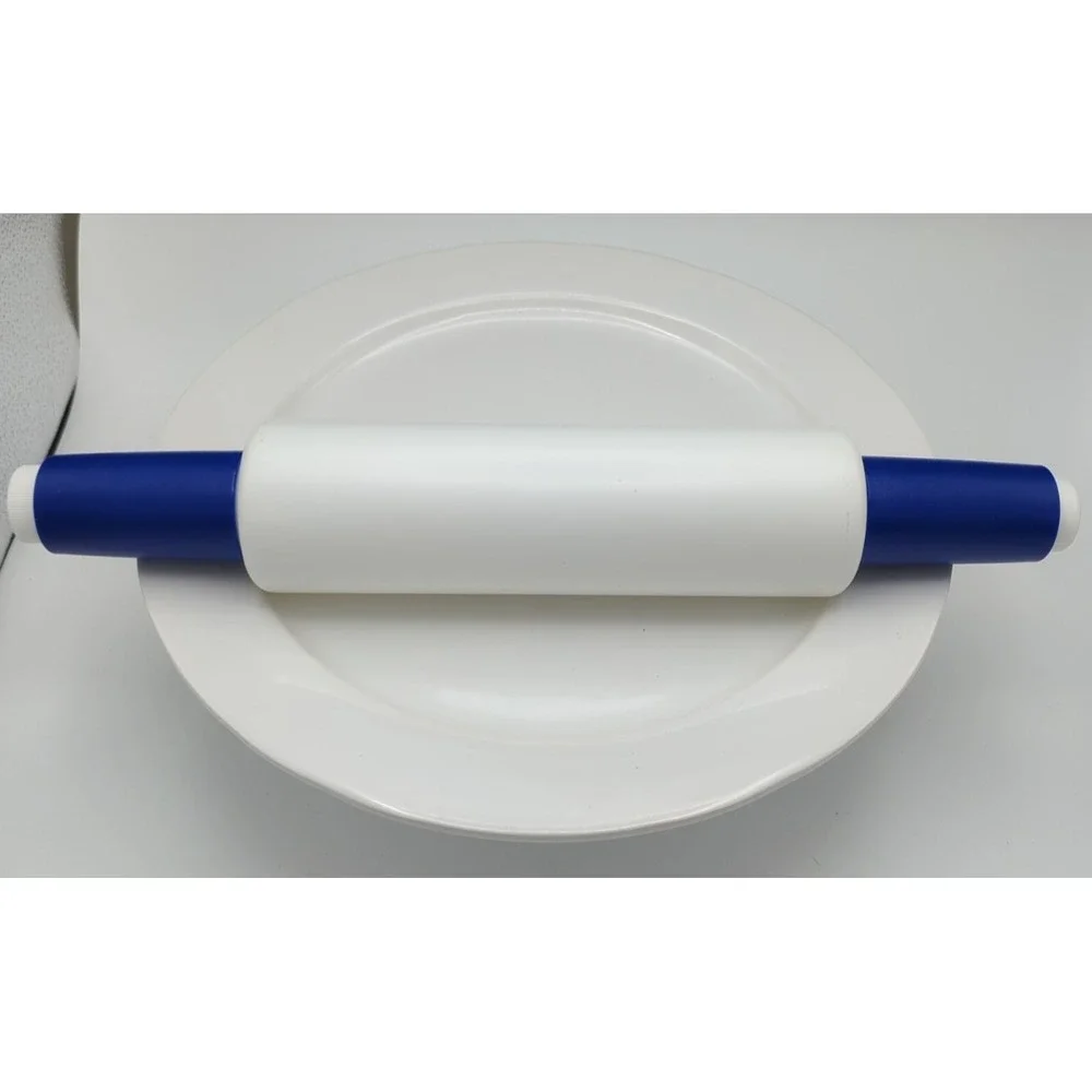 Tupperware Rolling Pin Fill & Chill‎ Blue Handles Rotate Add Warm or Cool Water